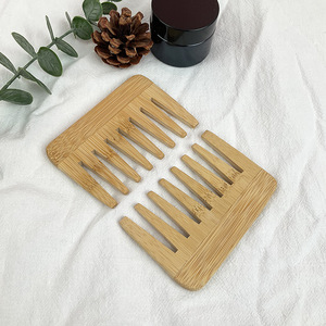 Mini peine de bolsillo antiestático ecológico, peine común de bambú de dientes anchos con logotipo personalizado para uso doméstico, estilo de moda para hoteles - Product Image 3