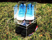 Boîte de rangement de chaussures en acrylique personnalisée, étui à chaussures rectangulaire en plastique, organisateur de chaussures durable