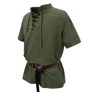 Camisa Renacentista Europea Medieval Retro con Cintura Ajustable y Manga Corta para Hombre, Transpirable, Estilo Vintage, Corte Adulto - Product Image 1