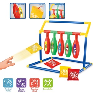 Jouet <span class=keywords><strong>de</strong></span> sports <span class=keywords><strong>de</strong></span> plein air nouveau sac <span class=keywords><strong>de</strong></span> haricot Bowling bouteille <span class=keywords><strong>jeu</strong></span> <span class=keywords><strong>de</strong></span> notation ensemble plastique et tissu pour garçons filles boîte emballée - Product Image 2
