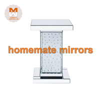 Support en verre de table d'appoint miroir en diamant écrasé moderne compétitif chaud