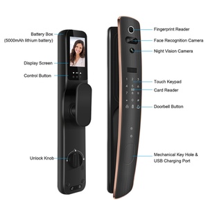 Cerradura de Puerta Magnética con Control de Acceso, Huella Dactilar, Tarjeta RFID, Wifi, Reconocimiento Facial Tuya, Seguridad para Entrada - Product Image 1
