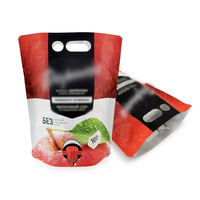 Pochette de fond à double pli réutilisable personnalisée Pochette de vin en feuille d'aluminium aseptique Boîte de sac de jus de fruits Sac double réutilisable personnalisé
