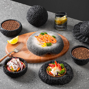 Vajilla <span class=keywords><strong>de</strong></span> nuevo diseño Harmony, plato <span class=keywords><strong>de</strong></span> Sushi <span class=keywords><strong>de</strong></span> roca <span class=keywords><strong>de</strong></span> <span class=keywords><strong>cemento</strong></span> <span class=keywords><strong>de</strong></span> piedra volcánica creativo japonés, platos japoneses - Product Image 1