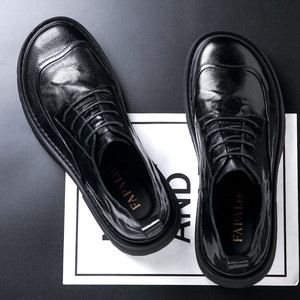 Chaussures Derby en cuir noir pour homme FAPALEC, à lacets, pour le bureau, style formel, toutes saisons - Product Image 1