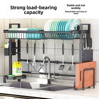Égouttoir à vaisselle et bac de drainage rétractable en métal pour évier de cuisine, rangement de comptoir multifonctionnel sur pied