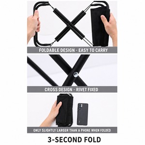 Modern Portable <b>Folding</b> Camping <b>Stool</b> Iron Frame Oxford Fabric Side Mesh Pocket Molle System Lightweight Foldable Garden - Product Image 6