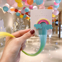 Nouvelles pinces à cheveux scintillantes pour enfants, perruque queue de cochon, pince à cheveux licorne à paillettes, accessoires de cheveux arc-en-ciel pour filles