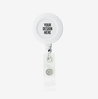 Porte-badge rétractable rond personnalisé avec logo, porte-carte d'identité avec clip pour cadeau promotionnel