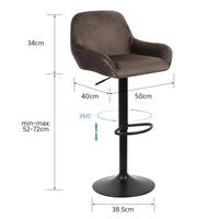 Tabourets de bar modernes, chaises de bar pivotantes réglables, chaises de comptoir de cuisine réglables en hauteur, meubles pour la maison et le bureau