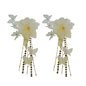 Nouvelle Fleur Verte Originale 2025, Coiffe Ethérée Hanfu, Épingle à Cheveux à Pompon Style Ancien, Accessoire Cheveux à Clipser en Soie avec Fleur - Product Image 5