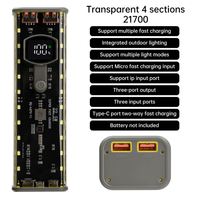 Kit DIY Boîtier de Batterie 21700 à 4 Emplacements Transparent Mecha avec Charge Rapide Type C pour Power Bank