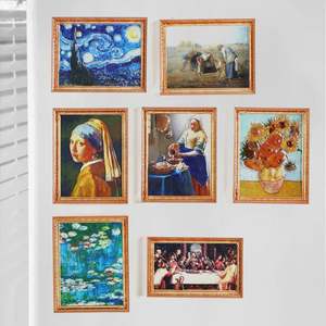 Marco de Fotos 3D Moderno Retro, Pizarra Decorativa para el Hogar, Pintura Famosa Mundial, Artesanía de Resina, Forma para Refrigerador, Tamaño Mediano - Product Image 2