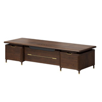 Bureau de direction moderne en bois massif de style chinois et combinaison de chaise, mobilier de bureau de luxe, commercial