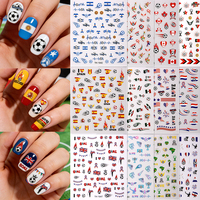 Autocollants de décoration pour ongles, pour manucure, salon de beauté, décorations pour Nail Art, autocollants pour ongles, autocollants DIY pour ongles avec drapeau national
