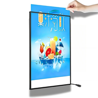 Boîte lumineuse LED rectangulaire mince en alliage d'aluminium pour menu de restaurant avec verre trempé pour publicité