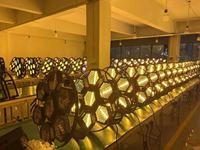 7*50W+168*0.3W RGB 3IN1 LED Lumière Circulaire Rétro Clignotante Matrice de Pixels Éclairage de Fond de Scène pour Studio DJ Disco