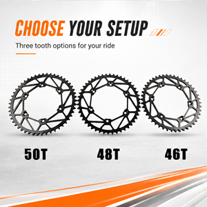 Pignone Posteriore per Moto Fuoristrada <span class=keywords><strong>Yamaha</strong></span> <span class=keywords><strong>Yz</strong></span> 125 / <span class=keywords><strong>Yz</strong></span> 250 / <span class=keywords><strong>Yz</strong></span> <span class=keywords><strong>250f</strong></span> / 450f, Pignone in Acciaio al Carbonio 520 46 48 50 Denti Nero - Product Image 3