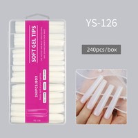 Gel souple professionnel presse sur ongles conseils couverture complète 3XL conique carré couverture complète ongles conseils Long carré 240 pièces/boîte