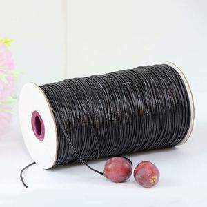 Cordon élastique tressé noir en soie de 1,5 mm, doré et argenté, avec âme en caoutchouc, pour étiquettes - Product Image 2