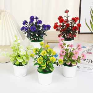 Yiwu Datuo Florist - Plantas Artificiales Esféricas en Maceta de 14x20cm, Decoraciones de Plástico de Imitación de Alta Calidad para el Hogar y la Oficina - Product Image 1