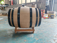 Baril en chêne blanc américain de 20 L, de qualité alimentaire, fait main, pour le vieillissement du vin, du whisky, de la bière et la brasserie artisanale