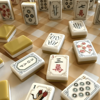 Juego de Mahjong de Lujo Personalizado con 160 Fichas de Acrílico Grabadas, Diseño Amarillo Cúrcuma, Estilo Americano, Disponible al por Mayor