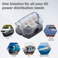 Bloc de distribution d'alimentation CC étanche et anti-poussière, 2 pièces, 12V 24V, boîte de jonction de barre omnibus de batterie avec couvercle transparent en PC