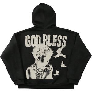 Sweat-shirt à capuche zippé pour homme personnalisé, 100% coton French Terry, respirant, streetwear graphique, veste décontractée - Product Image 2