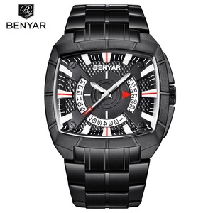 Benyar <span class=keywords><strong>mundial</strong></span> 5130 oro hombre reloj de cuarzo mejor poder de banda de acero inoxidable resistente al <span class=keywords><strong>agua</strong></span> fecha de almacenamiento de mano <span class=keywords><strong>del</strong></span> reloj - Product Image 2