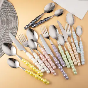 Creative New Ceramic Pearl Handle Stainless Steel Cutlery Set