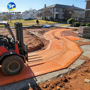 Tapis de protection du sol texturés antidérapants, légers et emboîtables, pour lignes de transmission, plateformes de forage et construction en zone marécante - Product Image 1