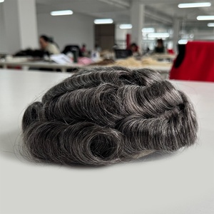 Perruque en PU à peau fine, prix d'usine en gros, nouveau design, dentelle suisse, ligne de cheveux naturelle, perruque pour hommes à peau fine - Product Image 4