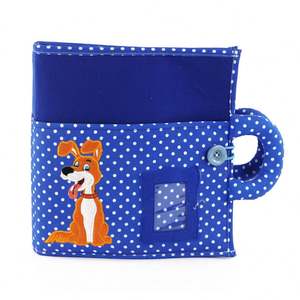 Emballage personnalisé Jouets sensoriels pour bébés Chiens mignons en tissu froissé Couvertures en tissu Livres en tissu avec pieds en feutre Design de dessin animé <span class=keywords><strong>Livre</strong></span> d'histoires - Product Image 5