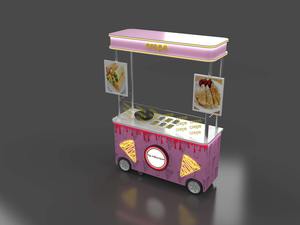 Charrette à crêpes mignonne, stand de restauration rapide rose en plein air, comptoir à bretzels, petite taille, kiosque mobile - Product Image 2