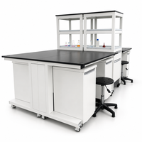 Table d'islande de laboratoire personnalisable, design moderne, directement de l'usine, pour projets scientifiques