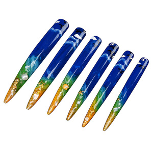 Faux ongles artificiels transparents naturels à pointe, demi-couvrants, extra longs, style stiletto - Product Image 1