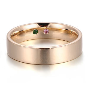 แหวนแต่งงานผู้ชาย ดีไซน์แฟชั่น ทองคำแท้ 10K ประดับด้วยพลอยไพลินและมรกตทรงกลม แหวนแต่งงานเครื่องประดับชั้นดีสำหรับผู้ชาย - Product Image 3