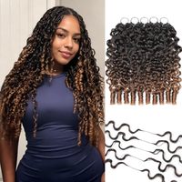 Fournisseur d'usine, Vente chaude : Extensions de cheveux humains pré-séparées, bouclées birmanes T30 Ombré Brun, pour tresses au crochet style bohème, pour revendeurs