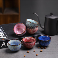 Tasse à thé en céramique de Dehua, effet four, 40 ml, petite tasse de dégustation de thé Gongfu pour cérémonie du thé à domicile, vaisselle vintage
