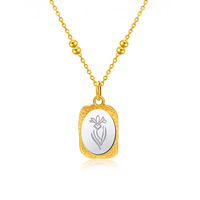 Nouveau collier en acier inoxydable avec pendentif fleur du mois, design de niche, polyvalent, pour femmes, avec motif de roses magiques