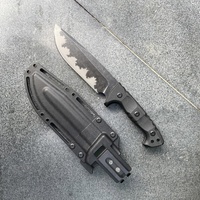 Couteau de survie de chasse en plein air TLHB04 de haute qualité, lame fixe pleine longueur, épaisseur de 5,0 mm, couteaux de camping et de bushcraft avec étui