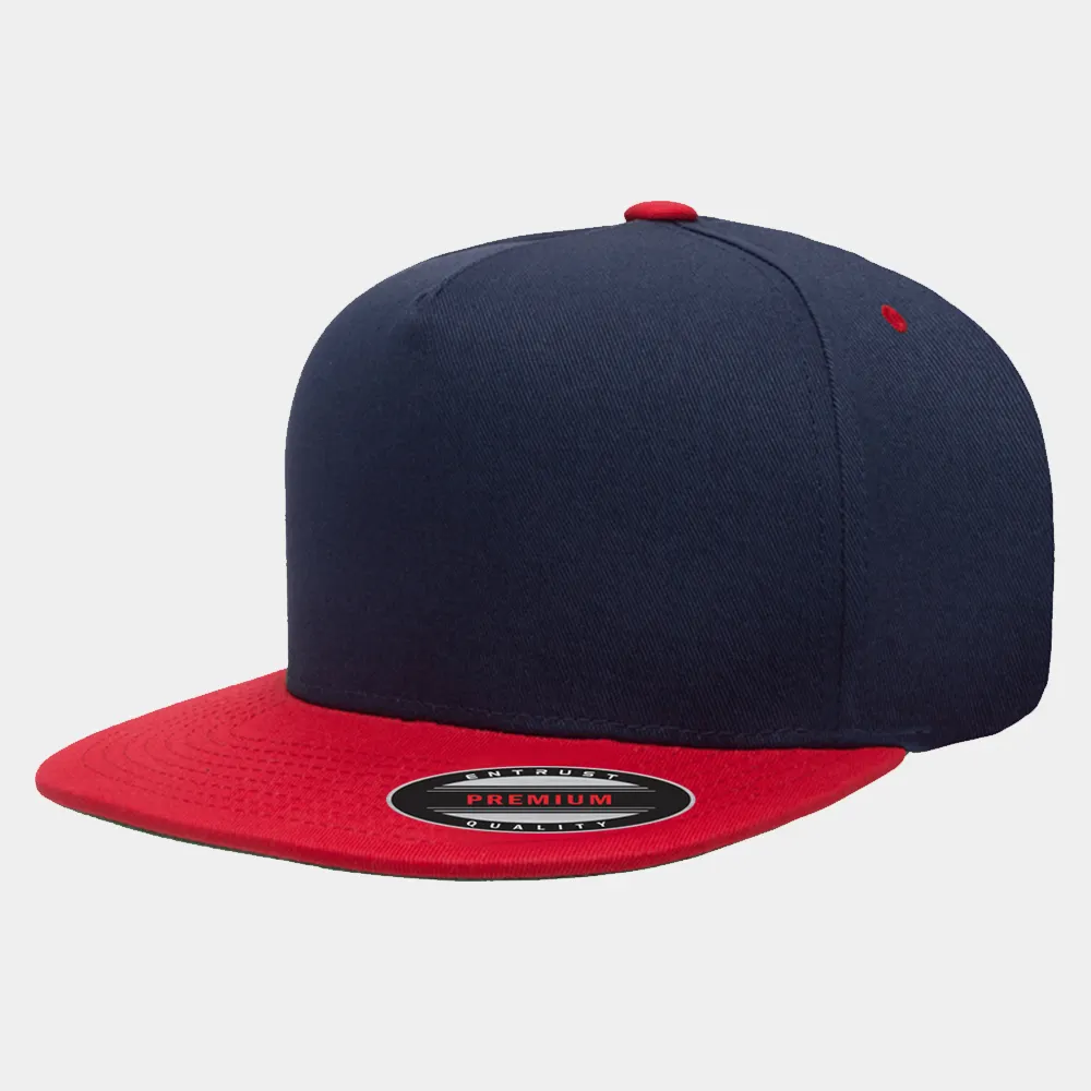 Custom Mens And Womens Blank Flat Brim Nylon 5 Panel Snapback Caps Hats