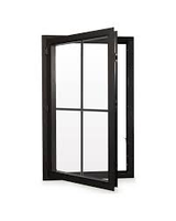 Ventanas Modernas Americanas Resistentes a Huracanes, de Doble Acristalamiento, de Aluminio Negro, con Manivela, Abatibles, para Cocina