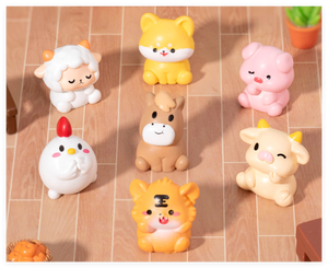 Vente en gros de figurines miniatures en résine 3D, 12 animaux du zodiaque, figurines de dessins animés kawaii, miniatures d'aquarium, décorations de gâteau, jouets, décorations de <span class=keywords><strong>jardin</strong></span> - Product Image 5