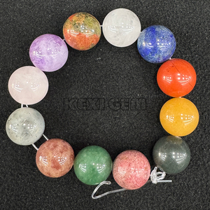 Hạt đá bán quý tự nhiên, kích thước lớn 20mm, 7 luân xa, năng lượng mạnh, dùng làm đồ trang sức, bán sỉ - Product Image 2