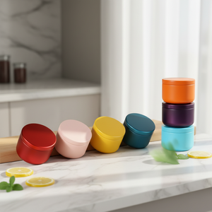 กล่องดีบุกทรงกลมขนาดเล็ก 55*สูง43มม. 50มล. สำหรับใส่ชา เทียน หรืออาหาร พร้อมฝาปิด สำหรับบรรจุภัณฑ์โลหะ แบบกำหนดเองสำหรับคริสต์มาส - Product Image 6