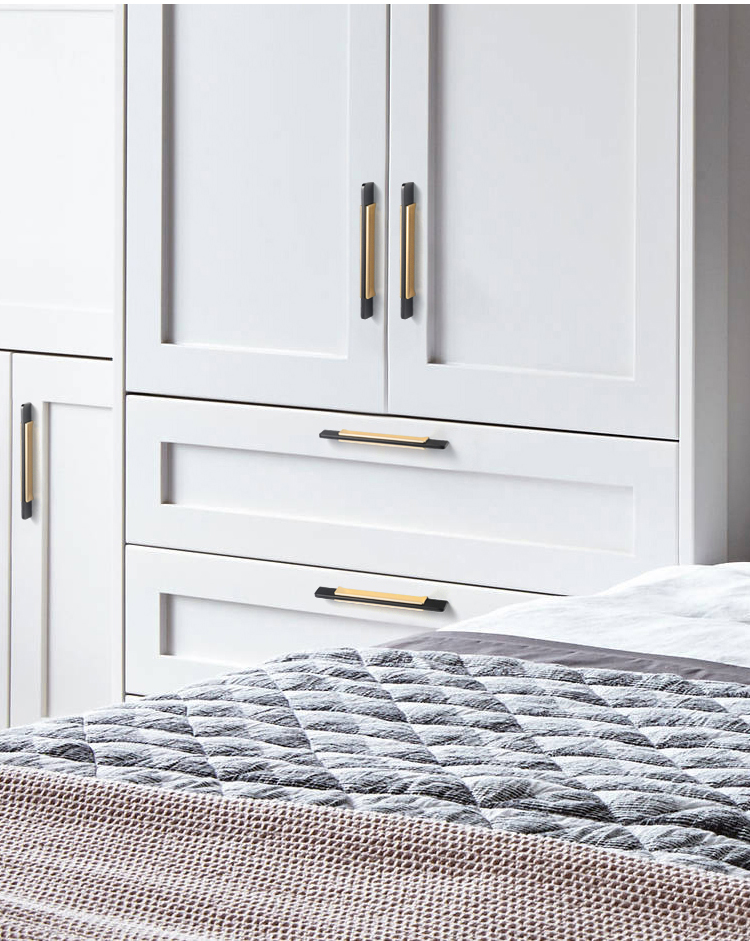 EADER Modern light luxury black gold stitching handle Nordic simple drawer wardrobe handle