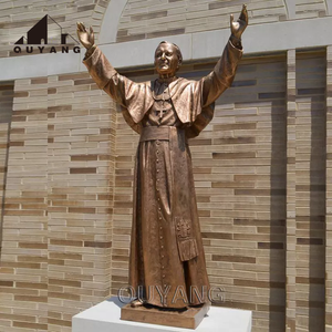 Quyang ngoài trời nhà thờ tôn giáo trang trí cuộc sống Kích thước kim loại La Mã Công Giáo Giáo Hoàng Đồng điêu khắc ST John Paul II tượng - Product Image 1