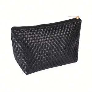 Trousse de Maquillage Homme en Cuir PU, PVC et Polyester/Nylon, Fermeture Éclair, Impression Numérique Noire, Marque OEM, Pratique - Product Image 2